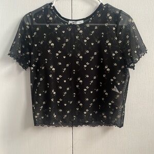 Cropped Mesh Top